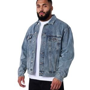 YoungLA 5049 Denim Jacket Streetwear Blue Sizes Medium NWT Unisex Jean Cotton